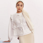Ruffled Long Sleeve Blouse + Tulle Maxi Skirt